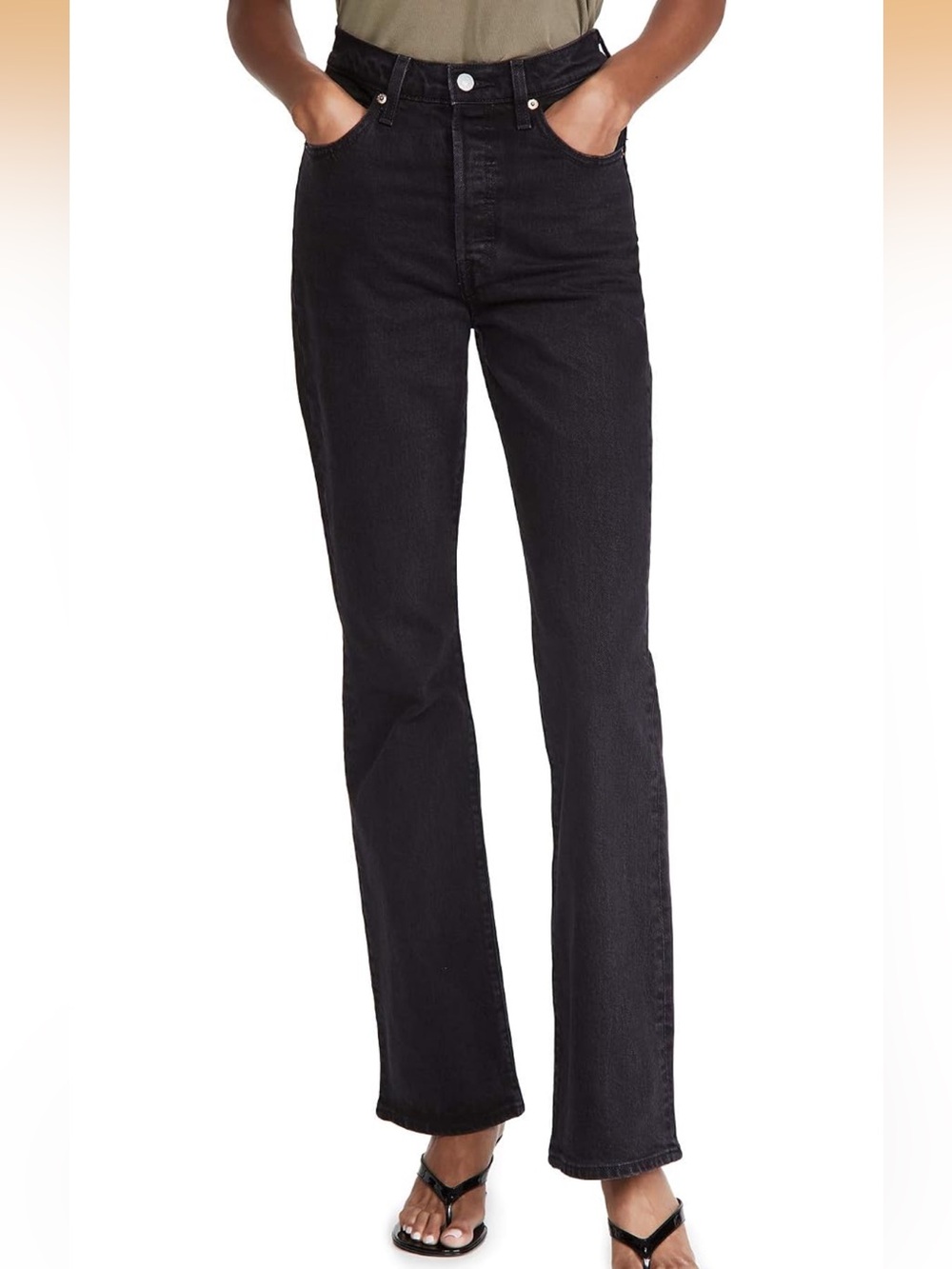 Levi's Black Flare Jeans - High Waist Wide Leg, 29x32L